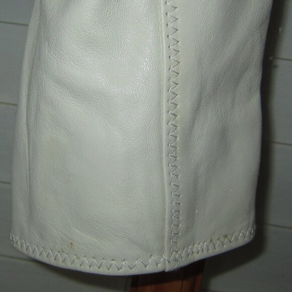 Per Se White Leather Blazer Jacket Women's 12 - Picture 11 of 12